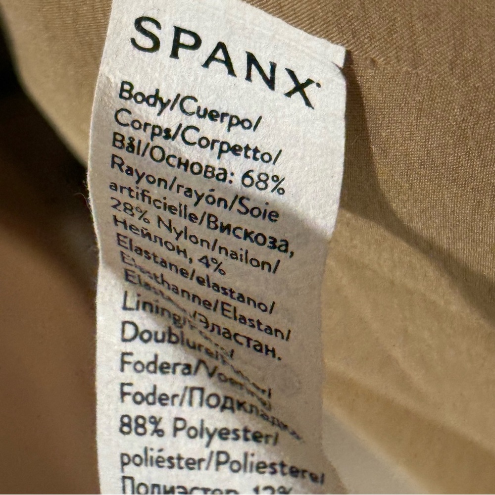 SPANX Tan Asymmetrical Fitted Tailored Long Sleeve Blazer M ($228) NWOT - Picture 6 of 7